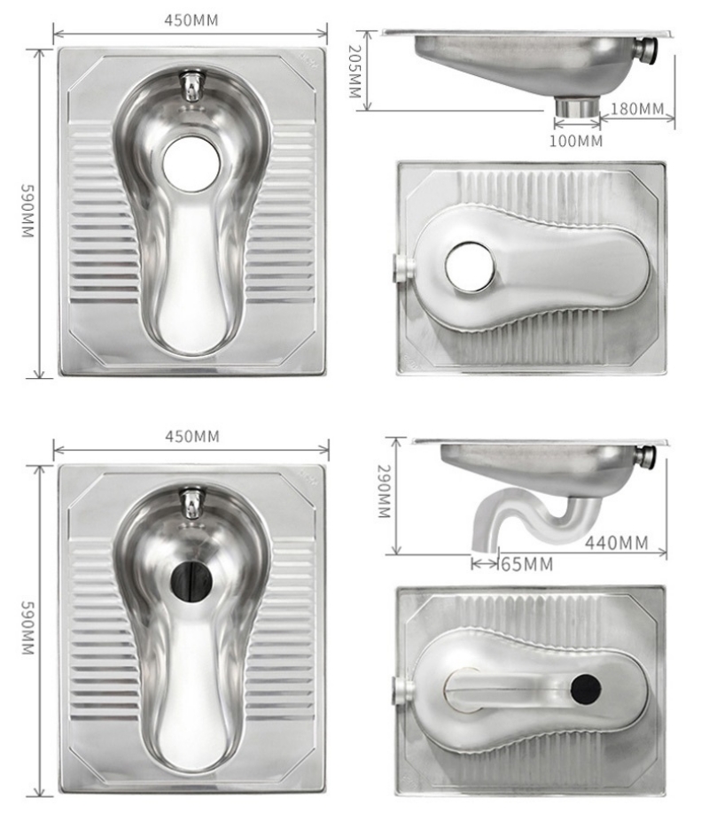 Bồn cầu inox 304 ngồi xổm tiện dụng GZ8001