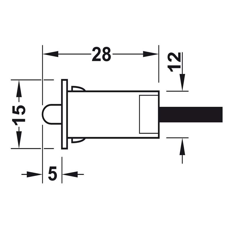 Công tắc đèn Led cửa bản lề Hafele 833.89.059