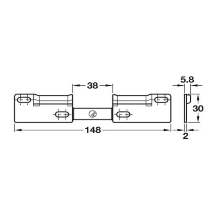 Đế bas treo tủ âm tường bằng thép Hafele 290.41.990