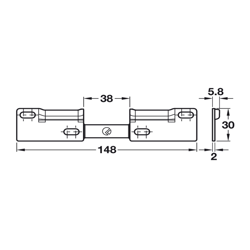 Đế bas treo tủ âm tường bằng thép Hafele 290.41.990 2 Đế bas treo tủ âm tường bằng thép Hafele 290.41.990