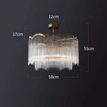 Đèn chùm pha lê bằng đồng sang trọng MC058-6D