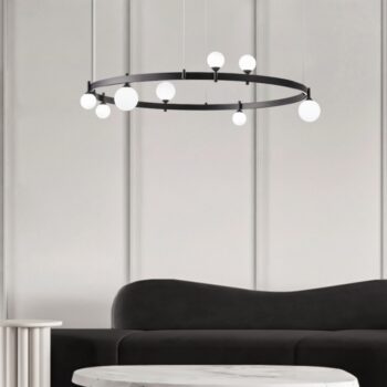 Đèn thả hình tròn màu đen hiện đại tối giản ZJ3337