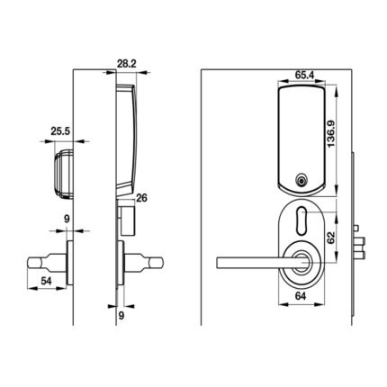 Hệ thống khóa khách sạn PL100 loại E Hafele 912.20.02