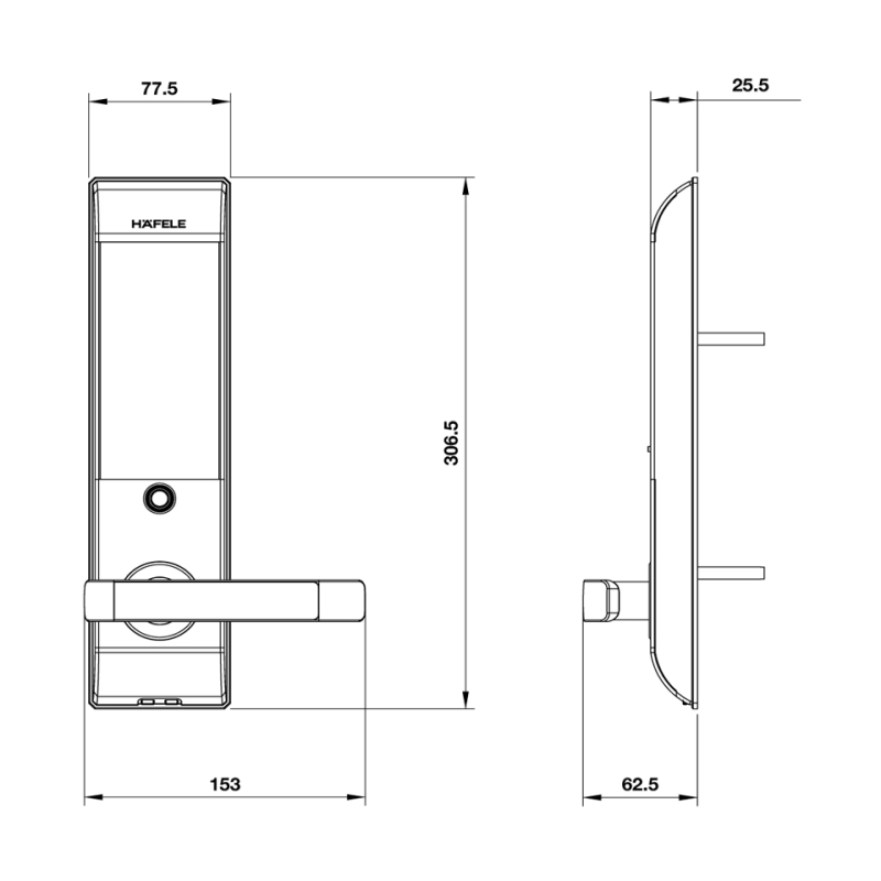Khóa cửa điện tử thông minh DL7900 Hafele 912.05.650