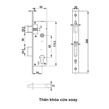 Khóa điện tử cửa gỗ xoay EL6500-TCS Hafele 912.20.122