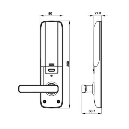Khóa điện tử cửa kim loại EL7800-TCS Hafele 912.05.763