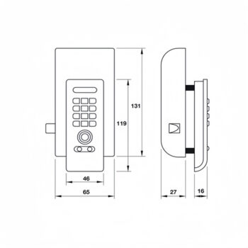 Khóa điện tử mật mã tủ gỗ EL3300-TK Hafele 225.12.650
