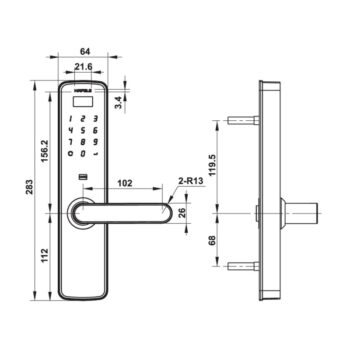 Khóa điện tử thẻ và mật mã DL7000 Hafele 912.05.497