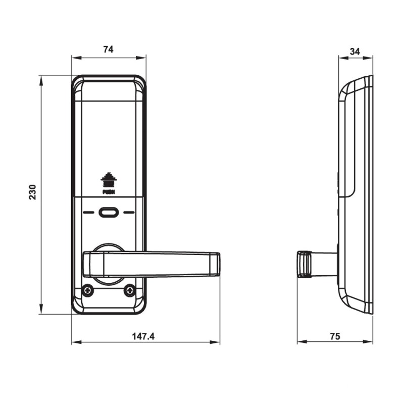 Khóa điện tử thông minh EL7700-TCS Hafele 912.20.56