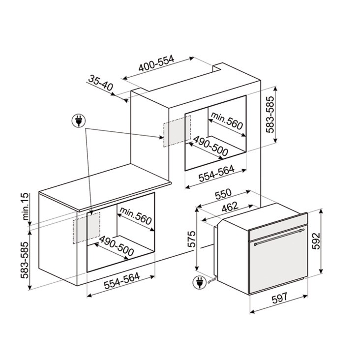 Lò nướng đối lưu âm tủ Hafele 536.64.753