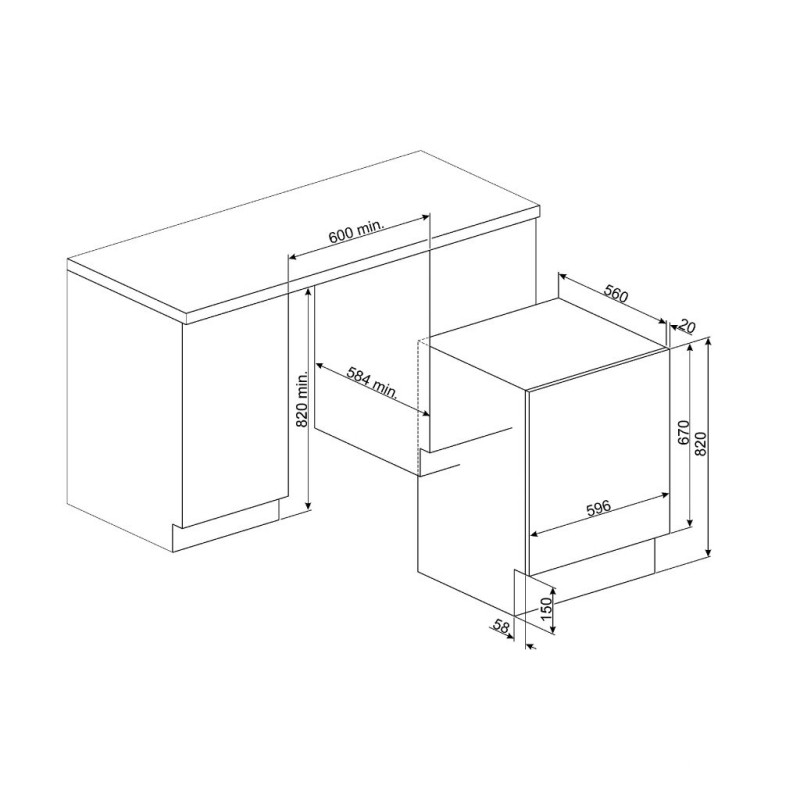 Máy giặt kết hợp sấy lắp âm tủ Hafele 536.94.160