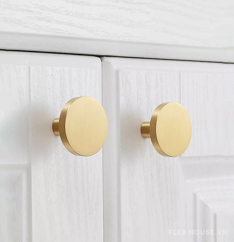 Núm tay nắm tủ tròn hiện đại tối giản bằng đồng ZST633