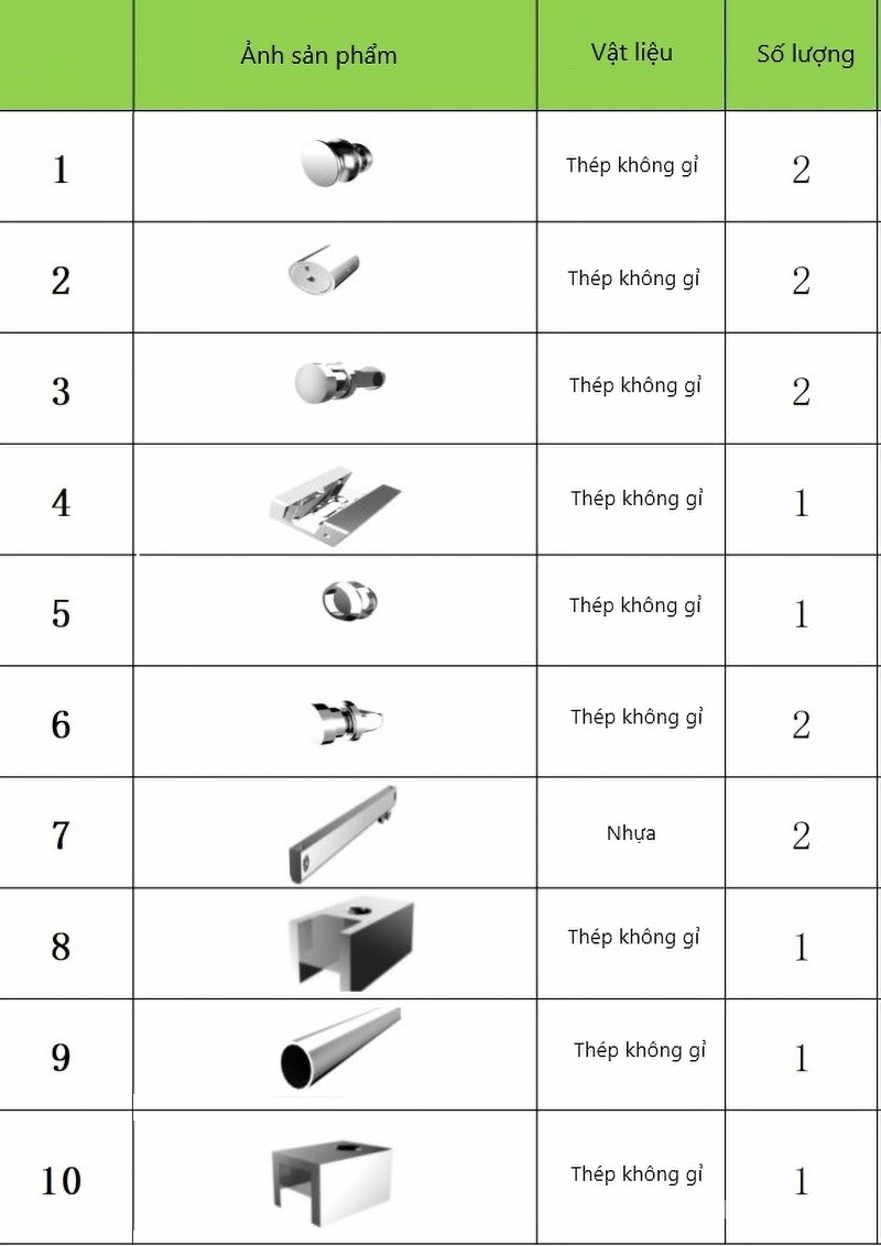 Phụ kiện cửa trượt cho phòng tắm kính KLC01
