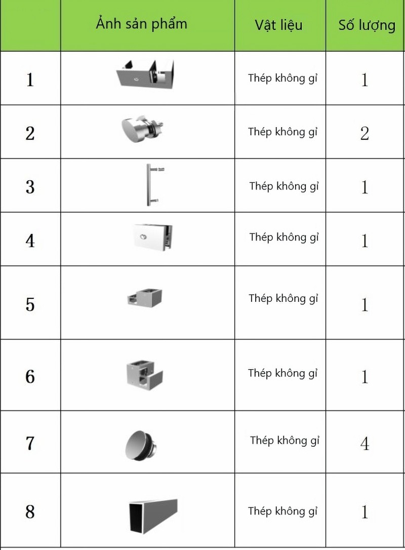 Phụ kiện cửa trượt kính nhà tắm KLC03