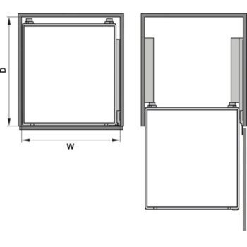 Rổ kéo lọt lòng cho tủ bếp dưới Hafele 540.26.667