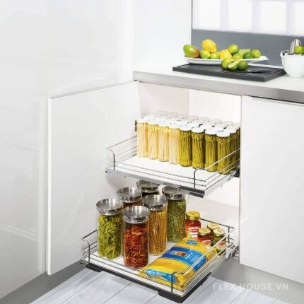 Rổ kéo lọt lòng tủ bếp dưới 450mm Hafele 540.26.664