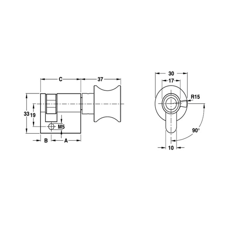 Ruột khóa 1 đầu vặn 40mm Hafele 916.64.033