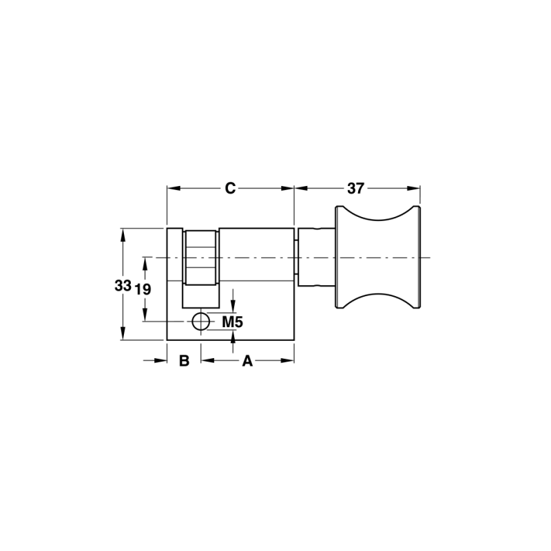 Ruột khóa 1 đầu vặn đồng thau Hafele 916.96.217