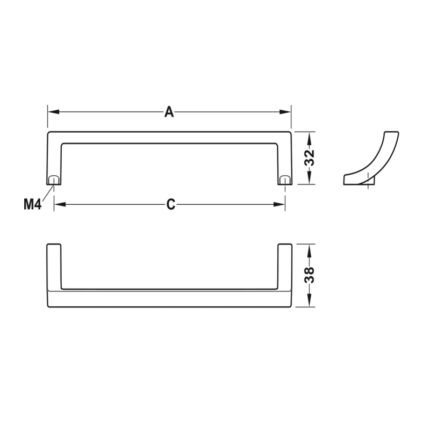Tay nắm hợp kim kẽm màu thiếc H2190 Hafele 106.69.31