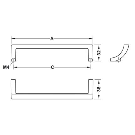 Tay nắm tủ hợp kim kẽm độc đáo H2190 Hafele 106.69.102