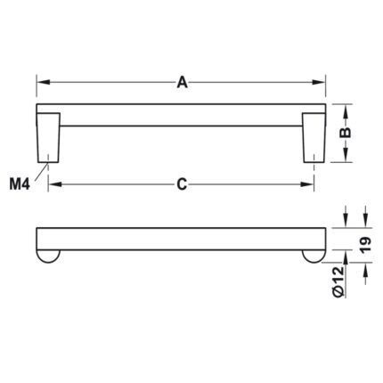 Tay nắm tủ hợp kim kẽm H2120 Hafele 106.69.111