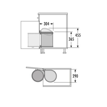 Thùng rác tròn 15L treo cửa tủ bếp Hafele 502.12.729