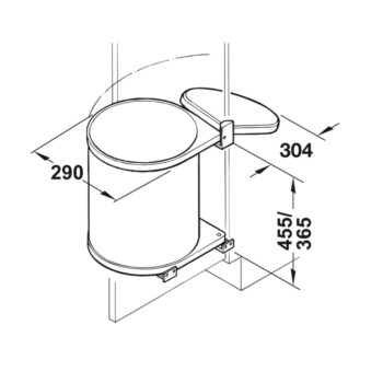 Thùng rác tròn 15L treo cửa tủ bếp Hafele 502.12.729