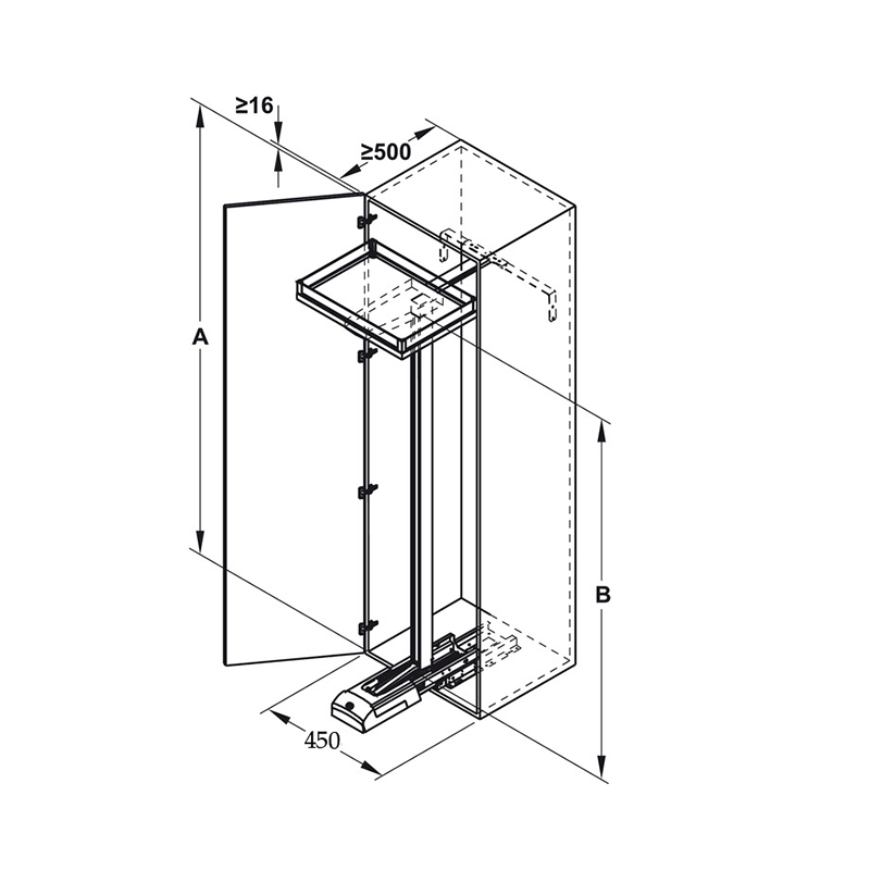 Tủ đồ khô Convoy Lavido 450mm Hafele 549.63.494