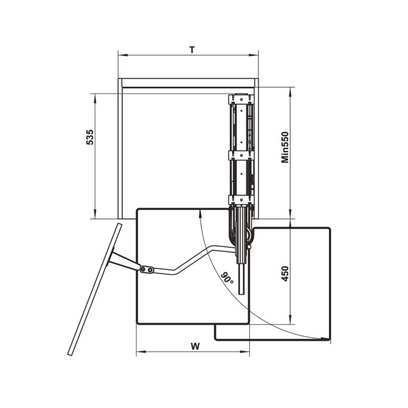 Tủ đồ khô Kara Vario 600mm Kosmo Hafele 595.82.815
