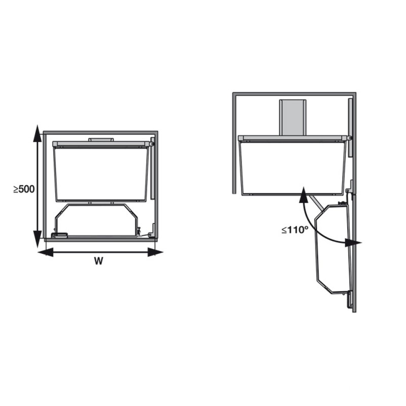 Tủ đồ khô Tandem Pantry 6 tầng Hafele 545.93.43