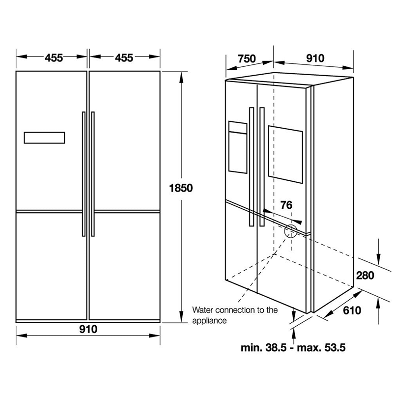 Tủ lạnh dung tích 620 lít Hafele 539.16.230