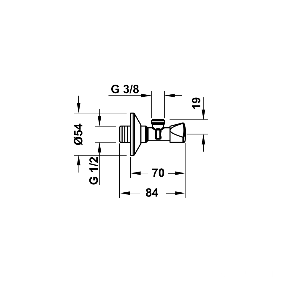 Van góc cho vòi chậu nóng lạnh Hafele 589.29.999