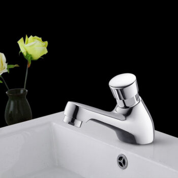 Vòi lavabo nhấn mở bằng đồng màu bạc WS7510