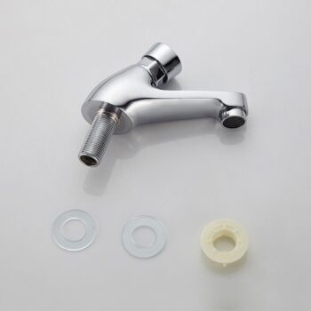 Vòi lavabo nhấn mở bằng đồng màu bạc WS7510