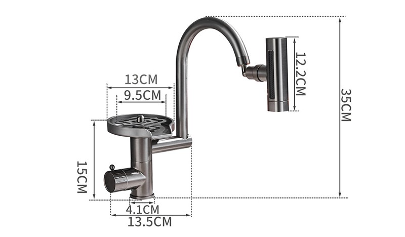 Vòi lavabo nóng lạnh xoay 360 độ đa năng SX8702