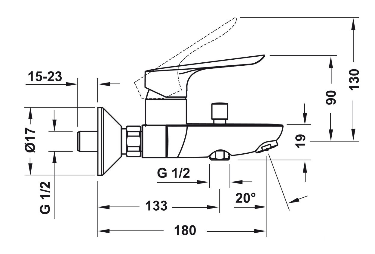 Vòi nóng lạnh đặt nổi mạ Crom Hafele 589.52.431