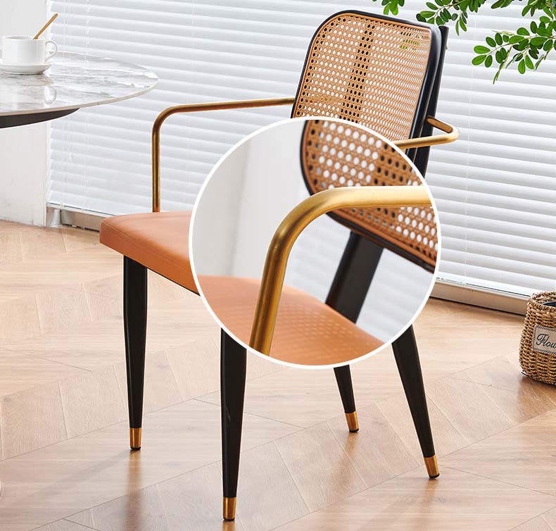 Ghế cafe lưng mây đan thư giãn có tay vịn LXY6870 9