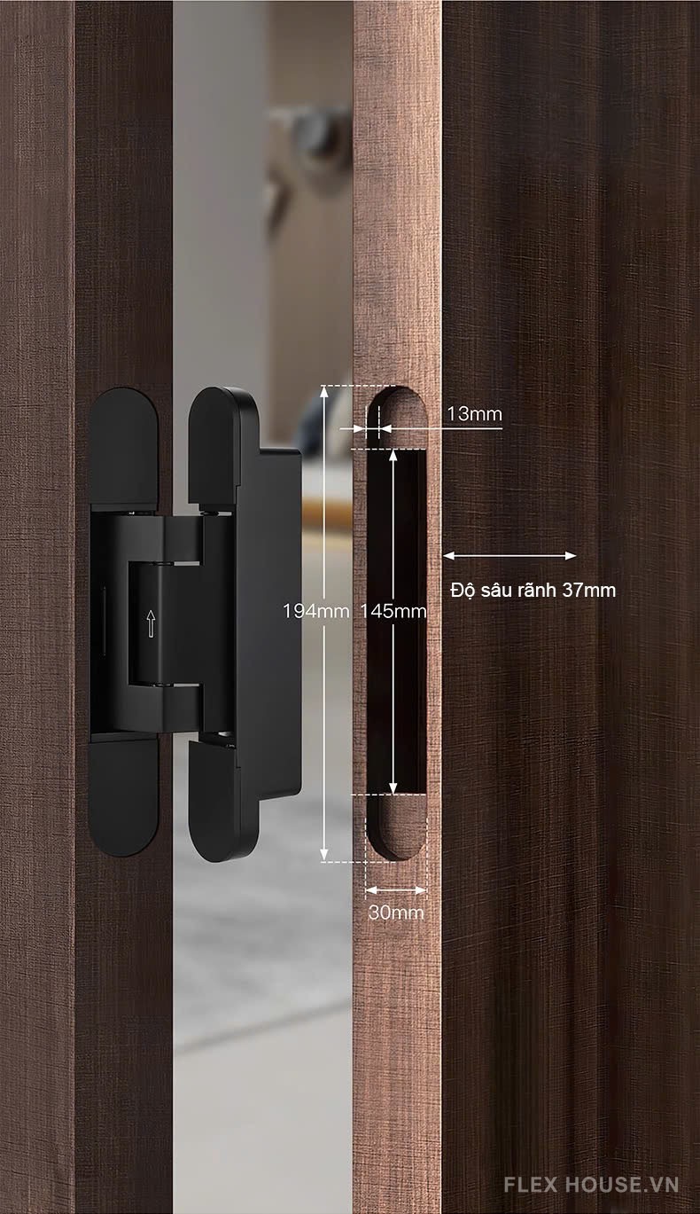 Bản lề âm cửa gỗ giảm chấn Taura DL-L099V 8