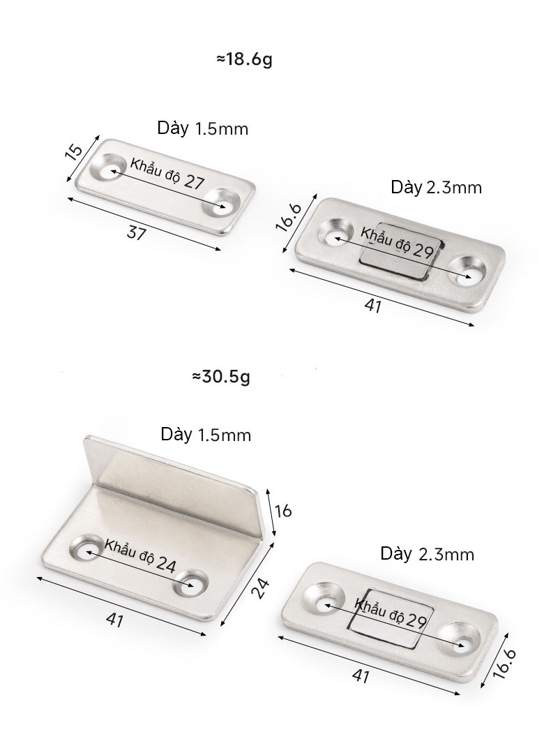 Bộ chốt cánh cửa tủ bằng nam châm BTC-MD1 5