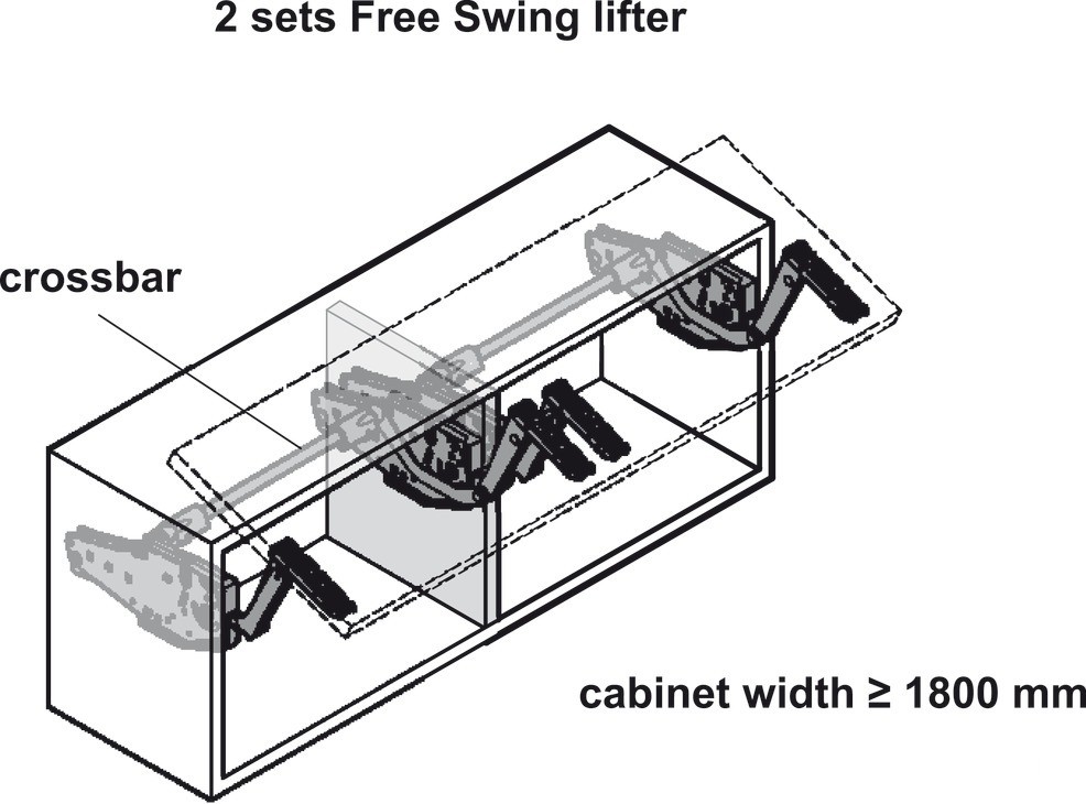 Bộ tay nâng Free Swing S8sw Hafele 493.05.774 10