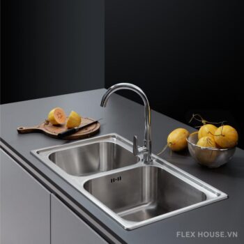 Chậu rửa bát inox 304 hai hố MS 2076E