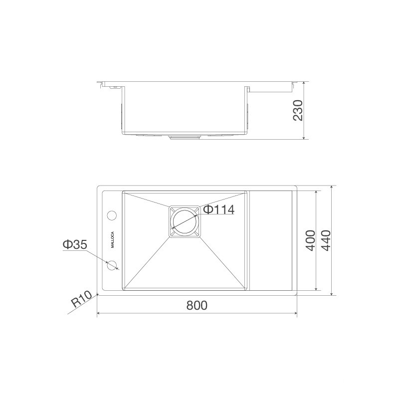 Chậu rửa bát một hố Malloca MS 6303 WST 6