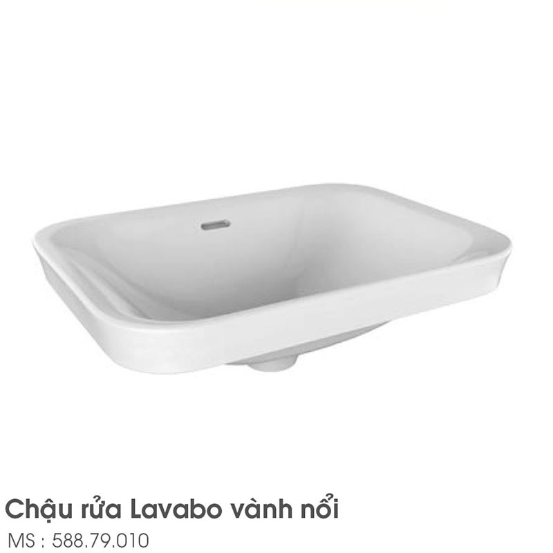 Chậu rửa mặt Lavabo vành nổi Sapporo Hafele 588.79.010 7