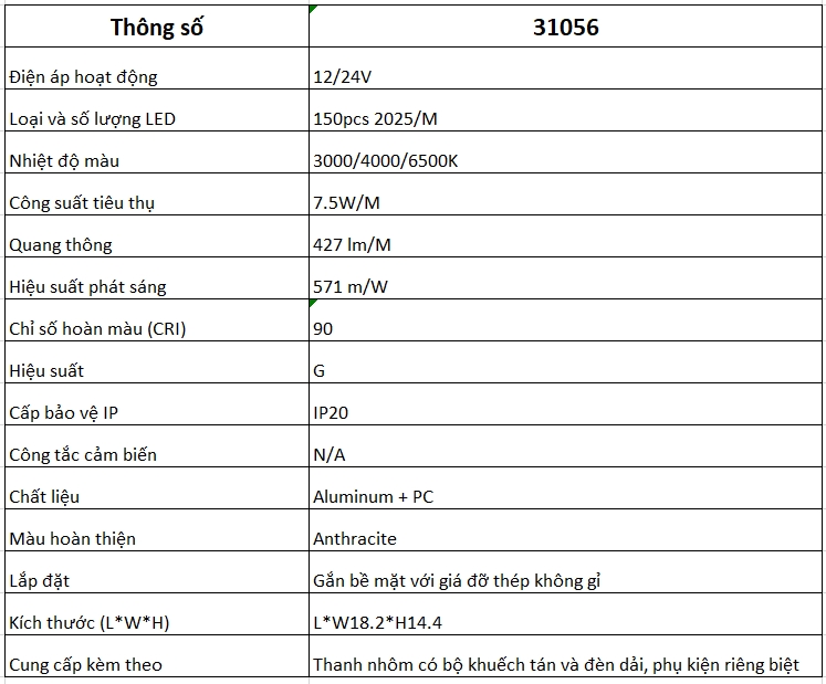 Đèn LED chiếu sáng tuyến tính âm tủ bếp Taura 31056 3