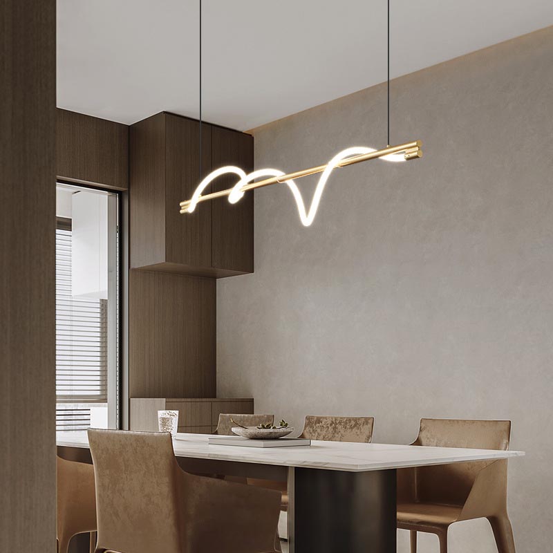 Tiết Lộ Mẫu Đèn Trần Nhà Được Các Kiến Trúc Sư Mê Mẩn 29 Đèn thả trần bằng đồng chao uốn lượn đẹp mắt