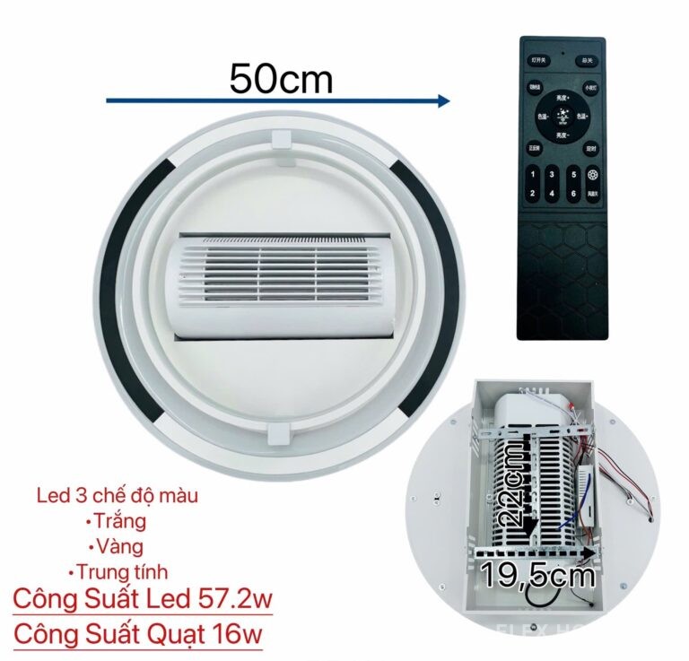 Đèn tròn decor phòng ngủ kết hợp quạt trần OTA41T 6