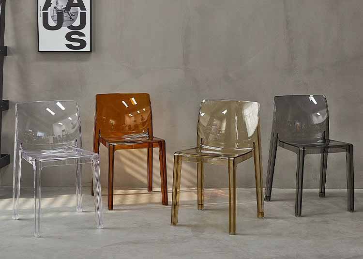 Ghế nhựa Acrylic trong suốt decor quán cafe ZW7438 8