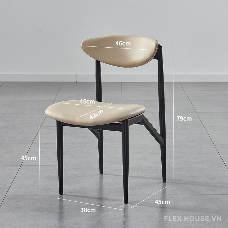 Ghế ăn đệm da khung sắt nghệ thuật kiểu Mỹ LXY7429 9