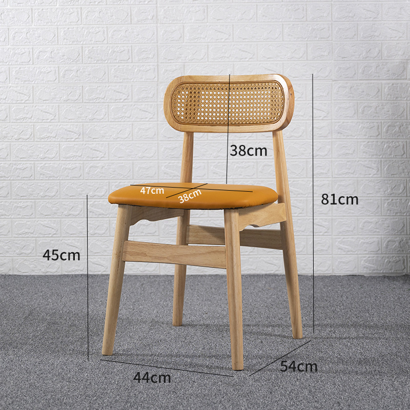 Ghế ăn gỗ tựa lưng đan mây tinh tế LXY6869 7