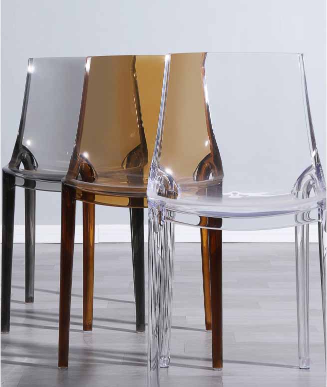 Ghế ăn nhựa Acrylic trong suốt nhiều màu ZW5837 13